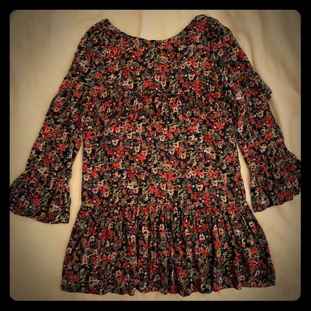 Floral mini dress.